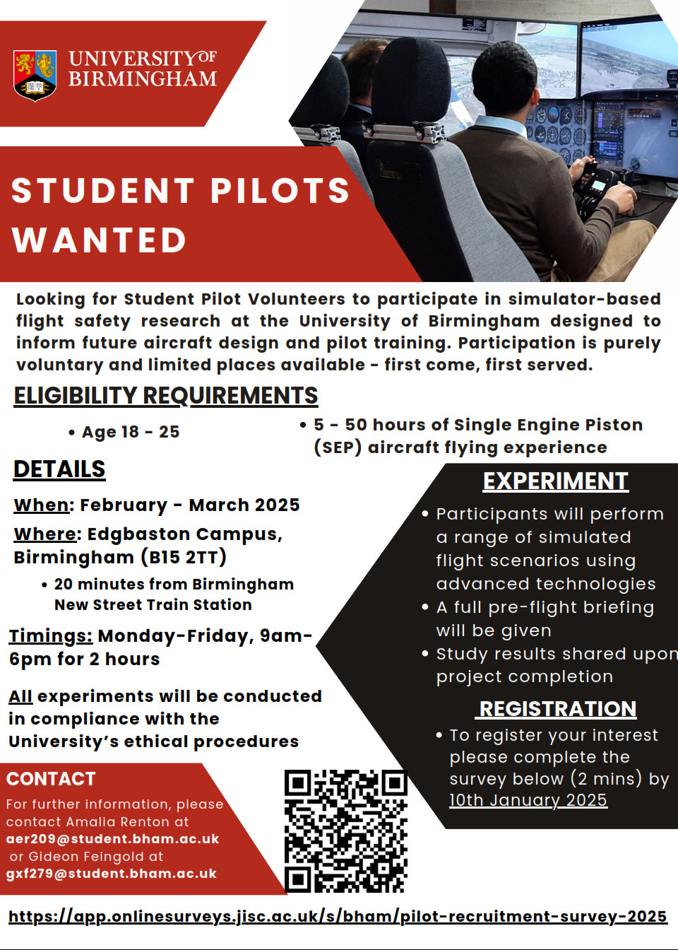 university birmingham student pilots